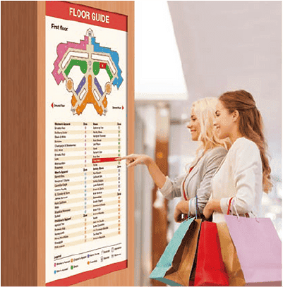 Shopping center using Sharp interactive board